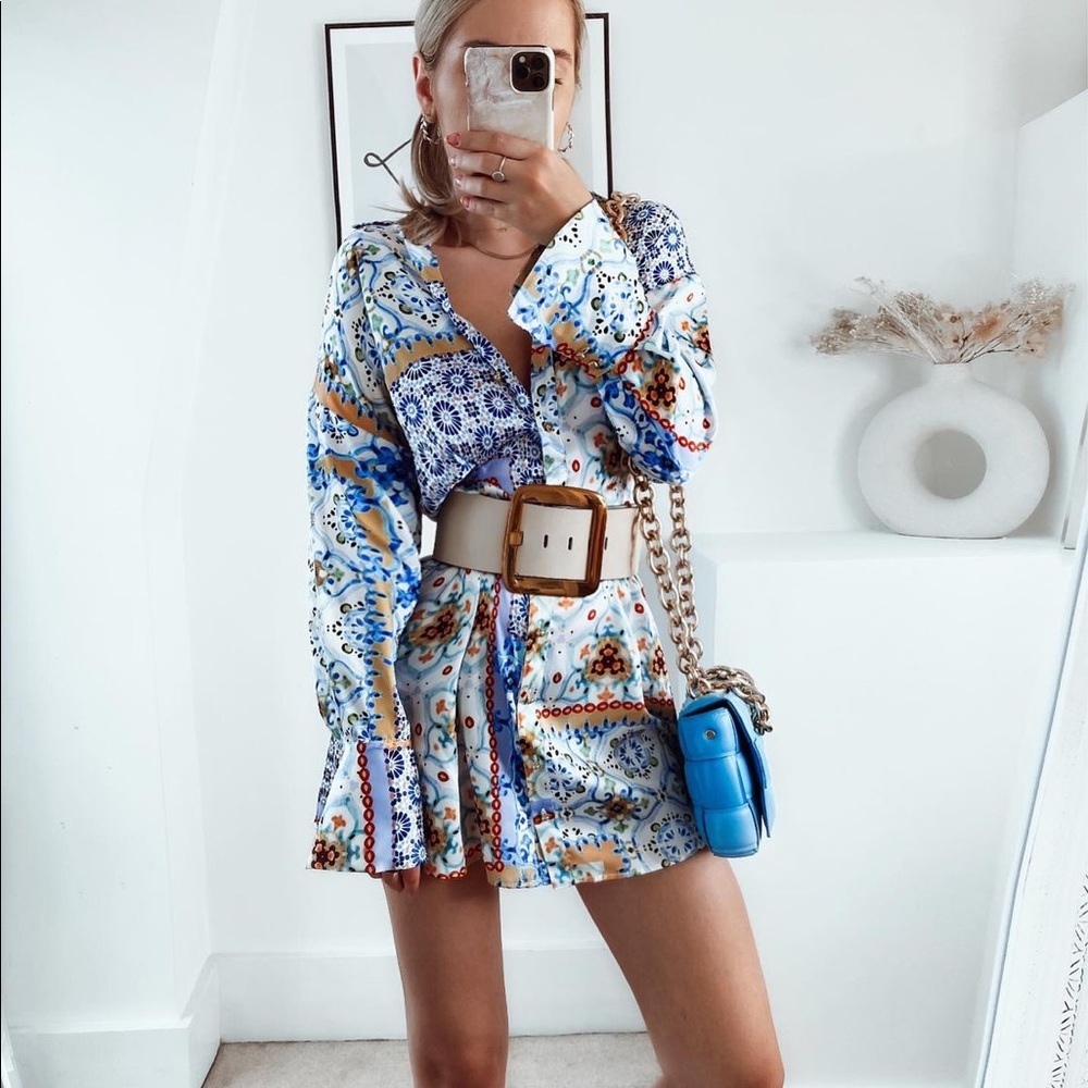 Zara Patchwork Print Mini Dress
